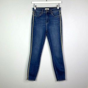 L'AGENCE The Margot Racer Striped High Rise Ankle Skinny Jean Women Size 26